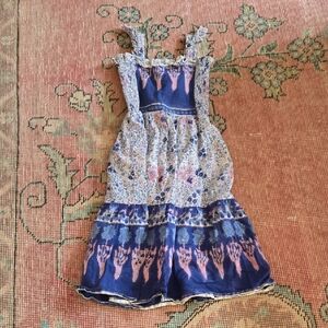 Bell Floral Kids Dress in Blue and Pink